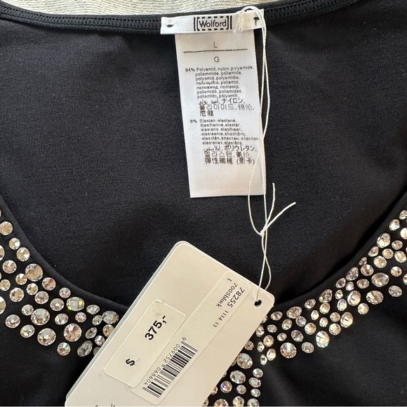 Wolford Swarovski Elements Abby String Bodysuit in Black Size L - Picture 5 of 8